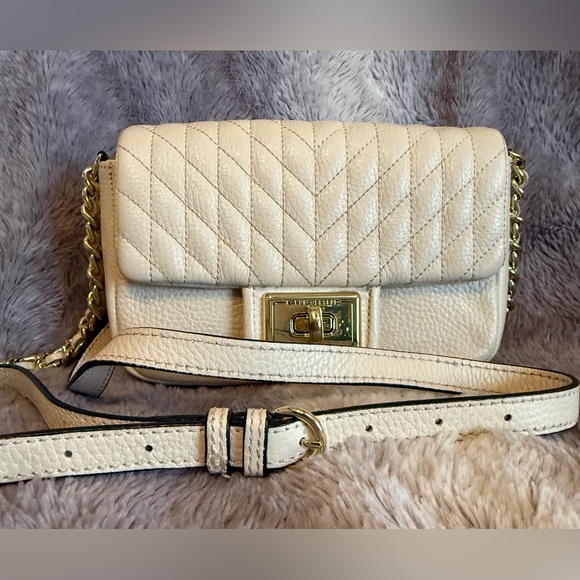 Karl Lagerfeld Paris Agyness Ivory Quilted Crossbody Bag - Picture 3 of 15